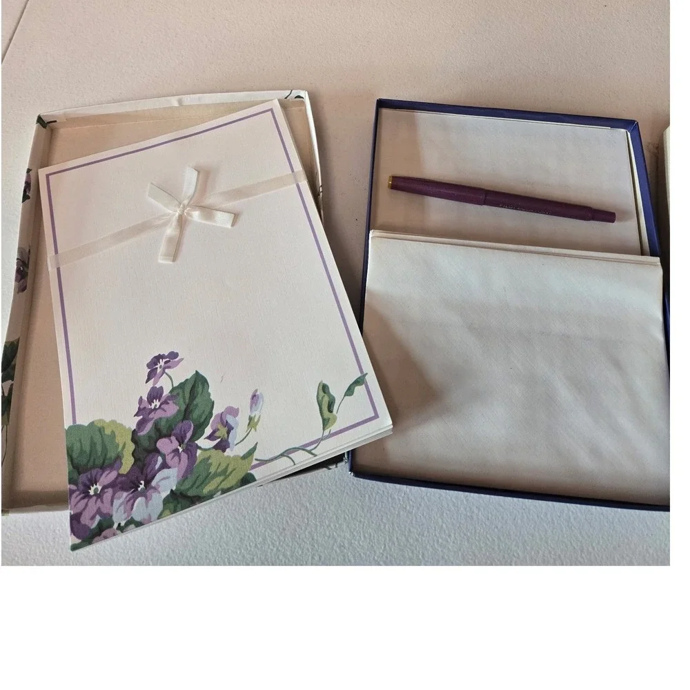 Vintage Botanical Stationery Lot Waverly Sweet Violets Eaton Houseplants Floral